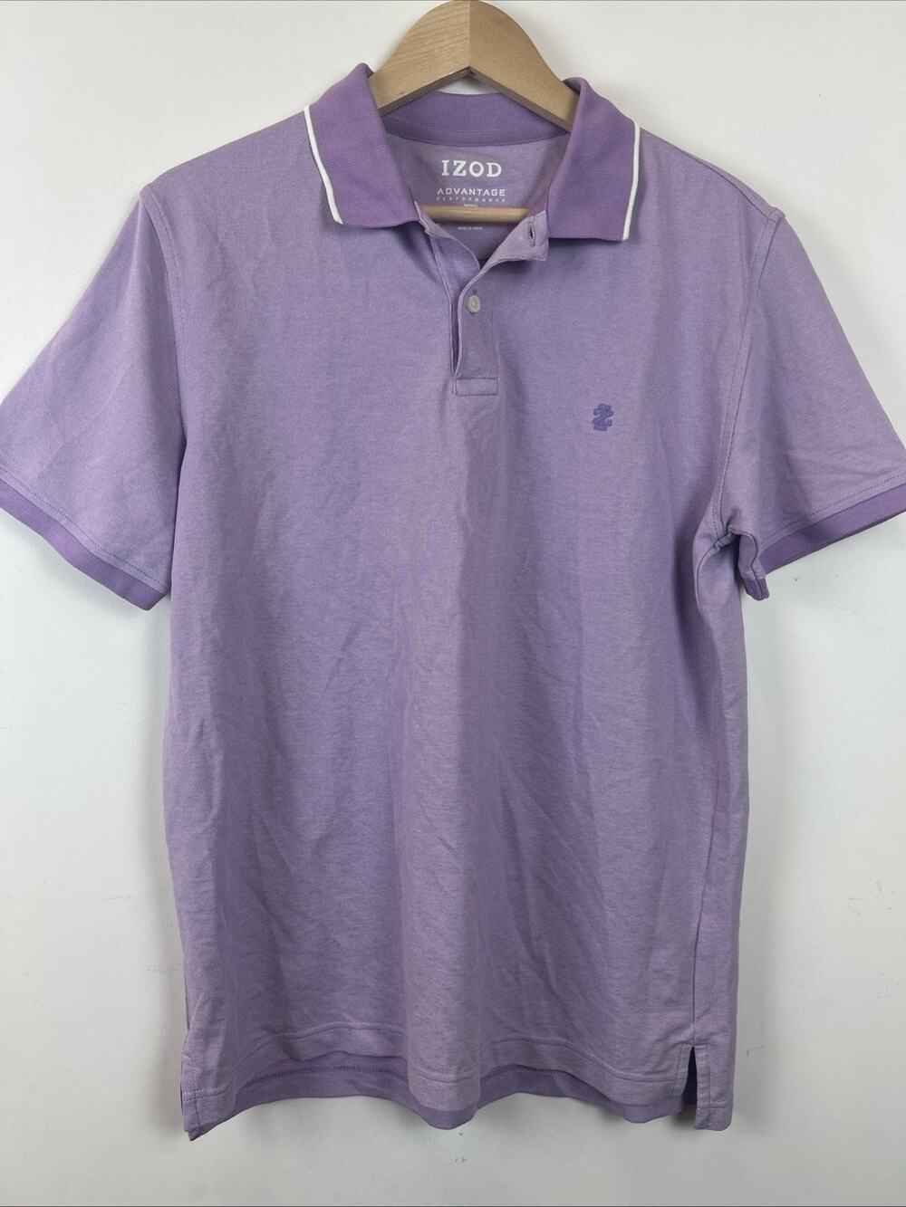 Izod Advantage Performance Natural Stretch Purple Short Sleeve Polo Men's Size M